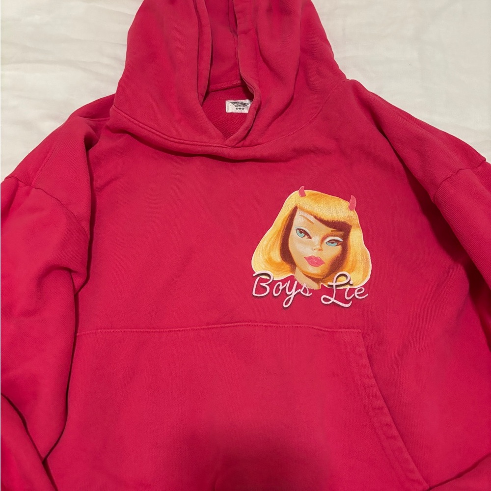 Boys Lie Pink Graphic Women's Sweater